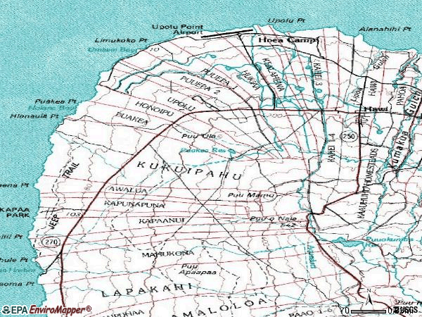 Zip code 96719 topographic map