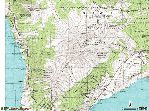 Zip code 96725 topographic map