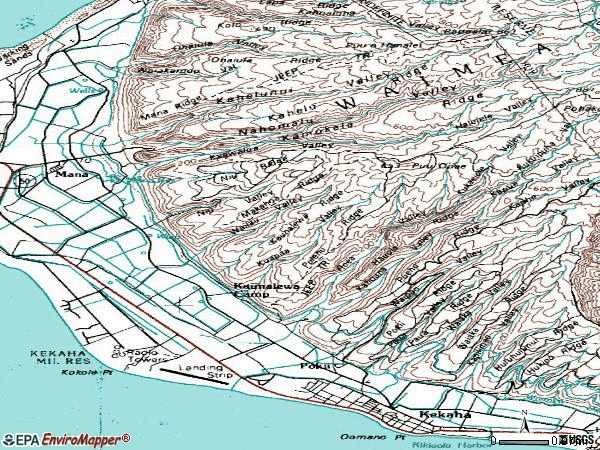 Zip code 96752 topographic map