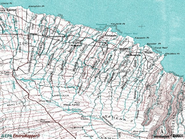 Zip code 96755 topographic map