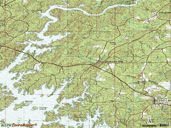 Zip code 36861 topographic map