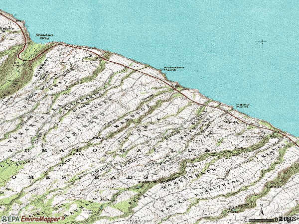 Zip code 96773 topographic map