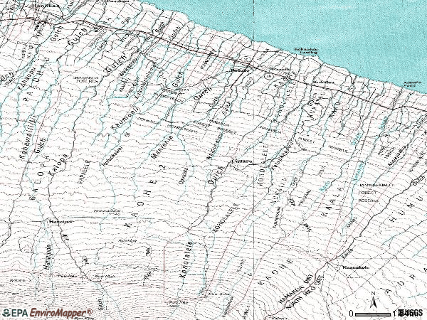 Zip code 96776 topographic map