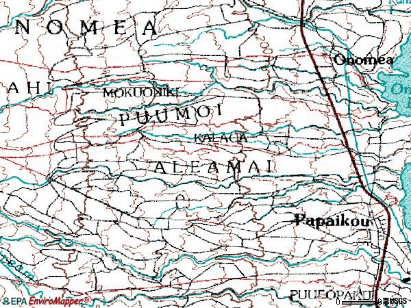 Zip code 96781 topographic map