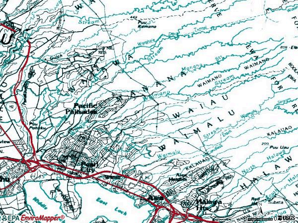 Zip code 96783 topographic map