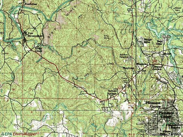 Zip code 35118 topographic map