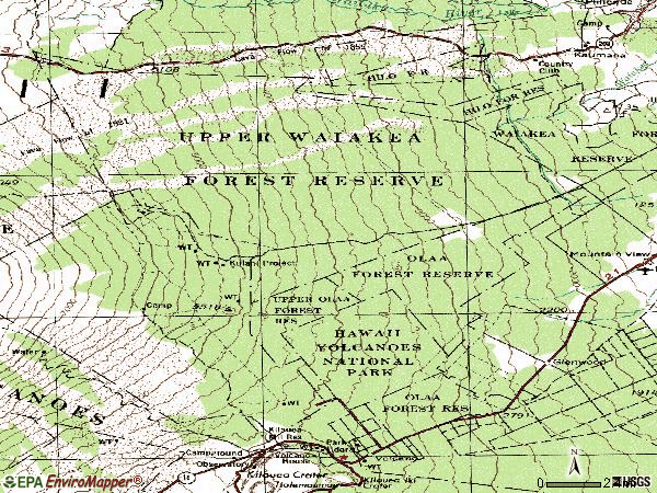 Zip code 96785 topographic map