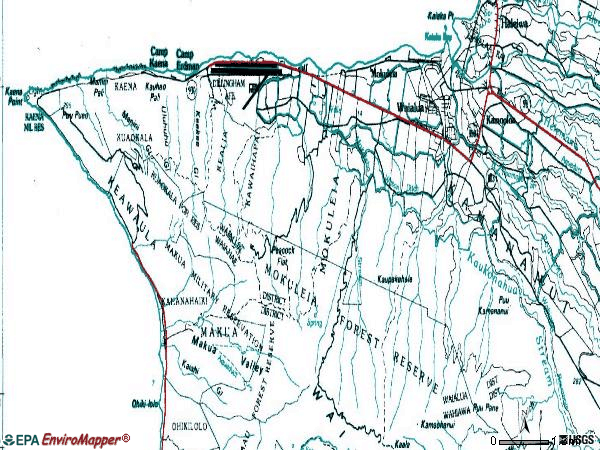 Zip code 96791 topographic map