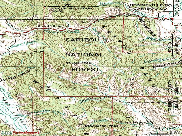 Zip code 83120 topographic map