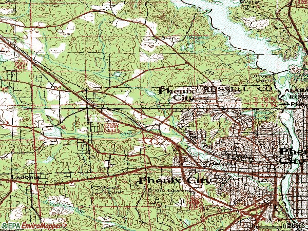 Zip code 36867 topographic map