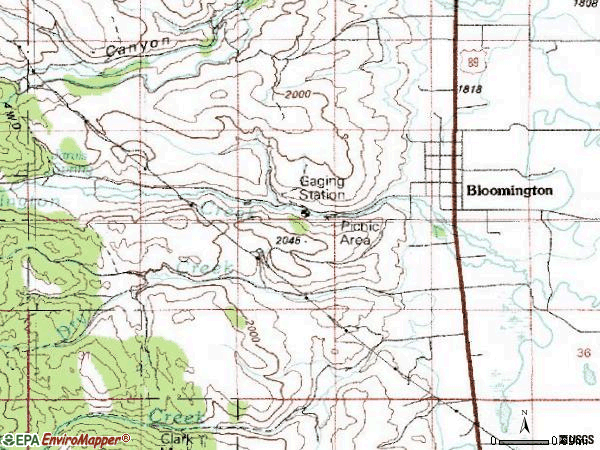 Zip code 83223 topographic map