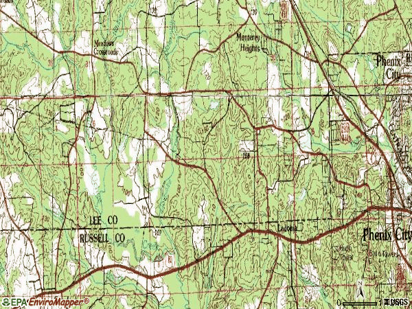 Zip code 36870 topographic map