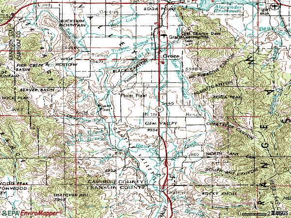 Zip code 83241 topographic map