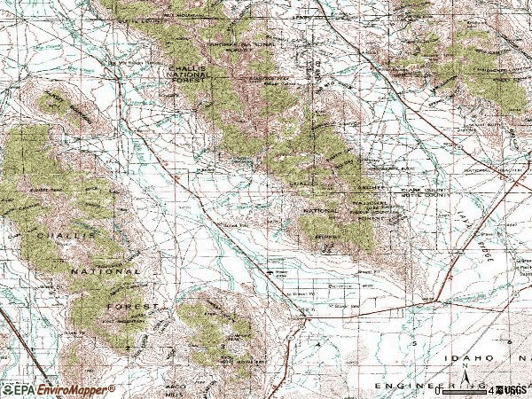 Zip code 83244 topographic map