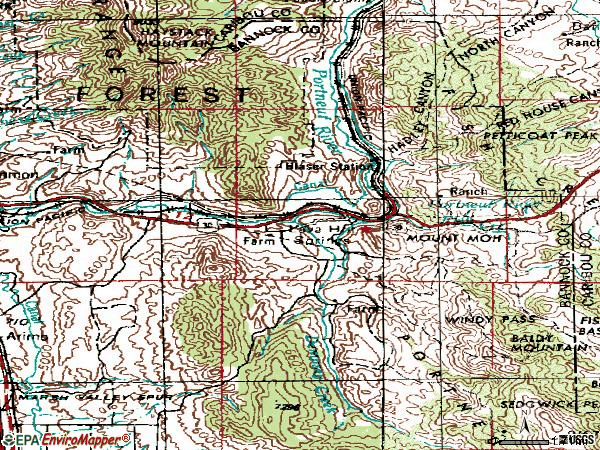 Zip code 83246 topographic map