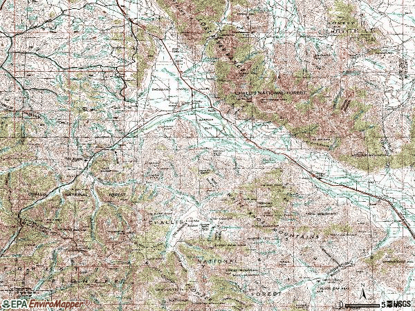 Zip code 83251 topographic map