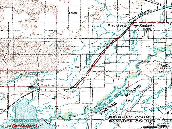 Zip code 83262 topographic map
