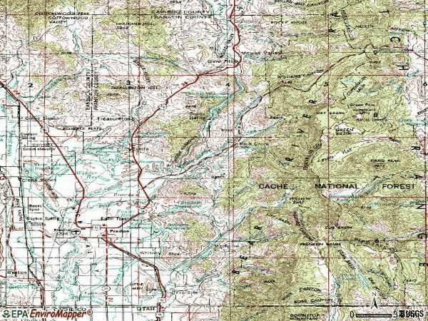 Zip code 83263 topographic map