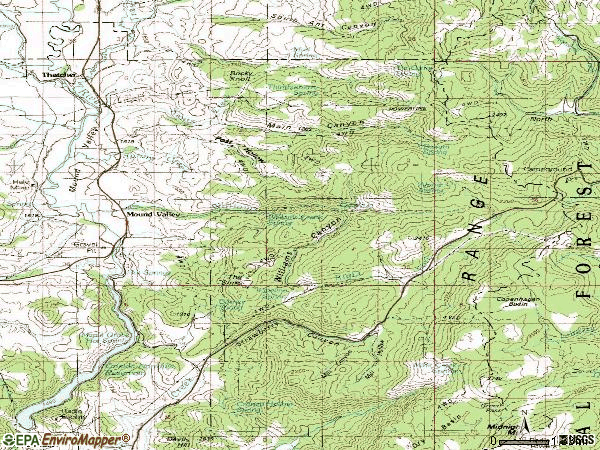 Zip code 83283 topographic map