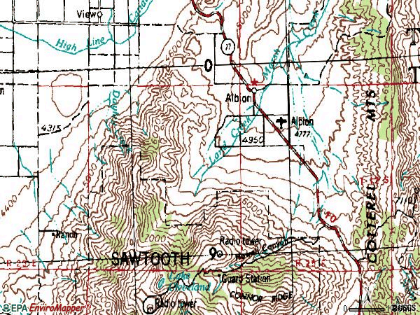 Zip code 83311 topographic map