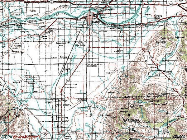 Zip code 83318 topographic map