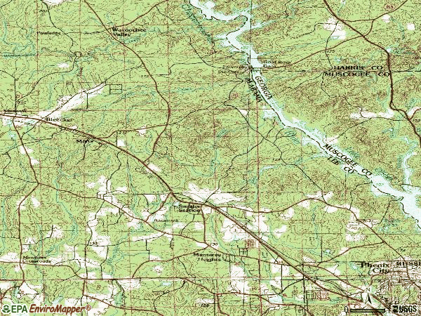 Zip code 36877 topographic map