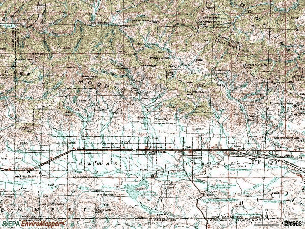 Zip code 83327 topographic map