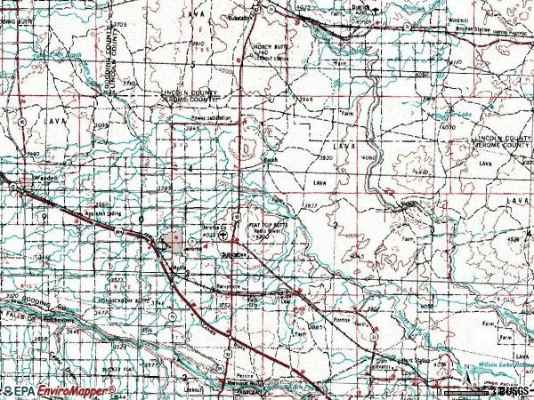 Zip code 83338 topographic map