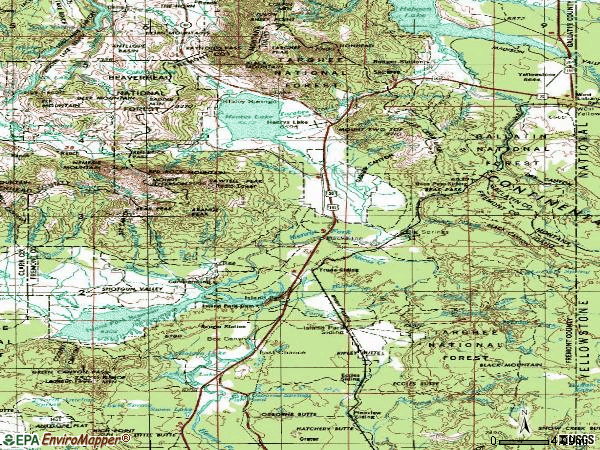 Zip code 83429 topographic map