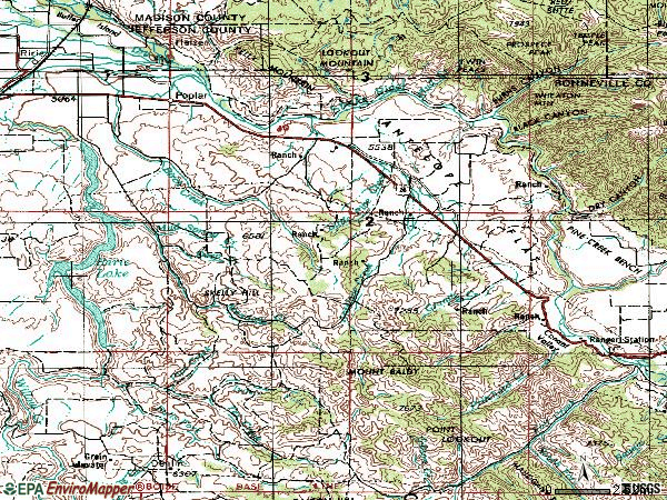Zip code 83443 topographic map