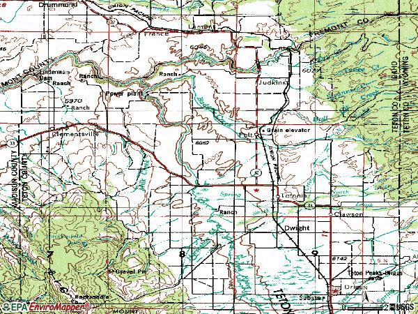 Zip code 83452 topographic map