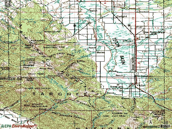 Zip code 83455 topographic map