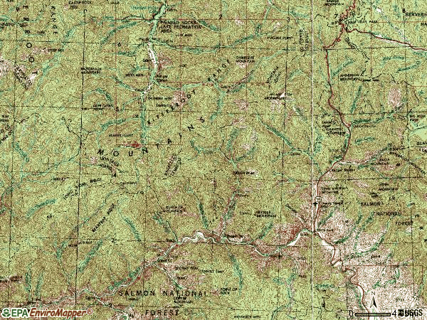 Zip code 83466 topographic map