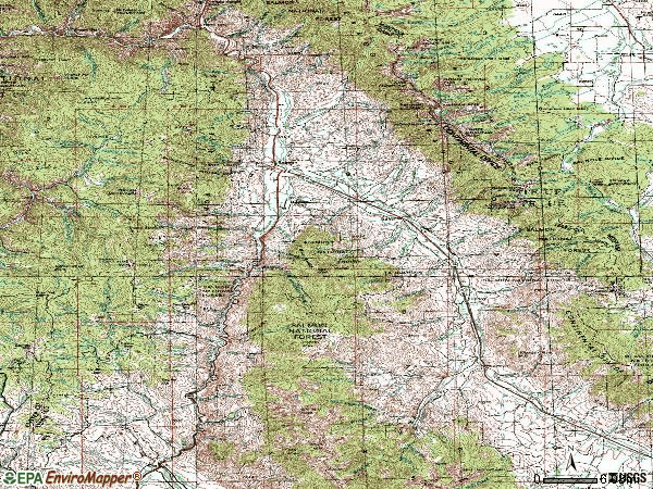 Zip code 83467 topographic map