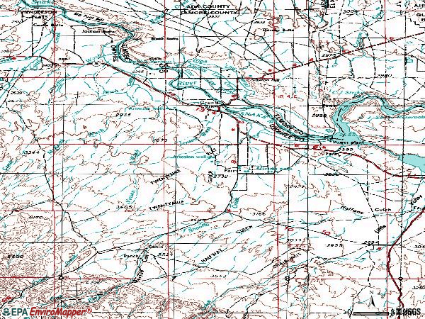 Zip code 83624 topographic map