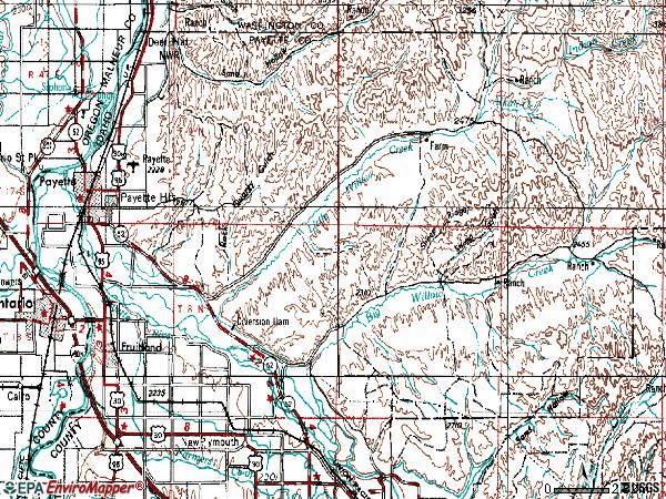 Zip code 83661 topographic map