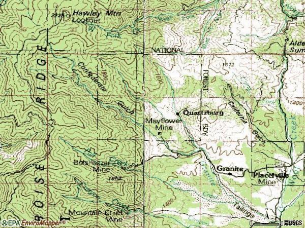 Zip code 83666 topographic map