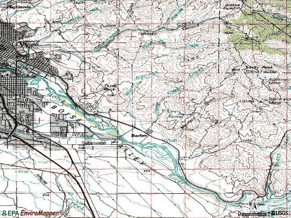 Zip code 83712 topographic map