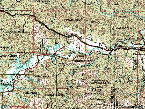 Zip code 83810 topographic map
