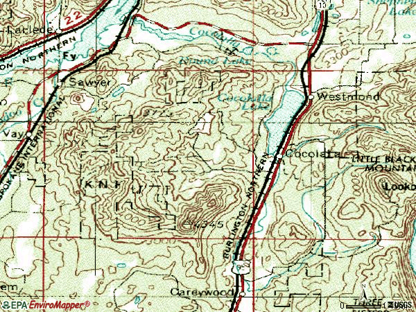 Zip code 83813 topographic map