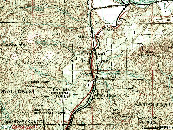 Zip code 83847 topographic map