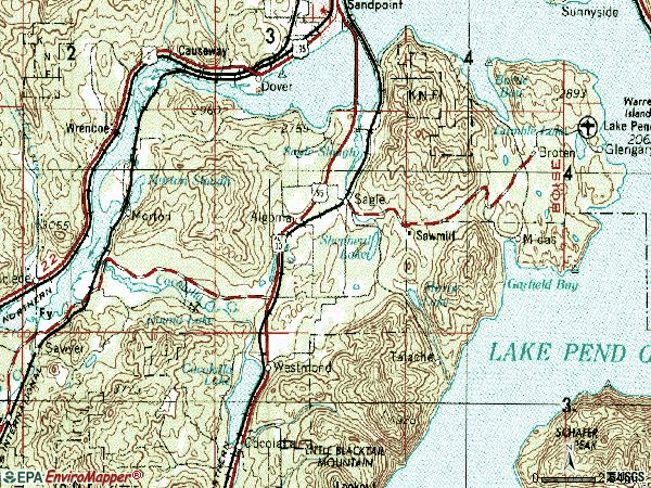 Zip code 83860 topographic map