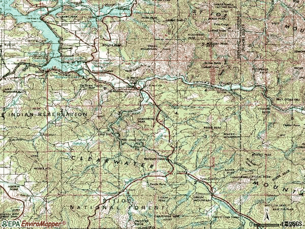Zip code 83861 topographic map