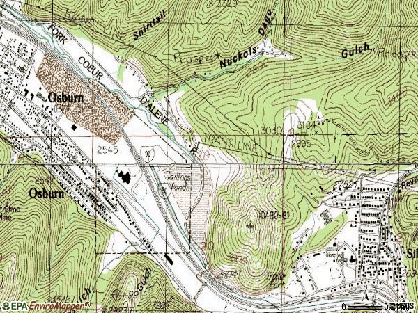 Zip code 83867 topographic map