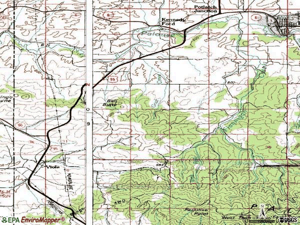 Zip code 83872 topographic map