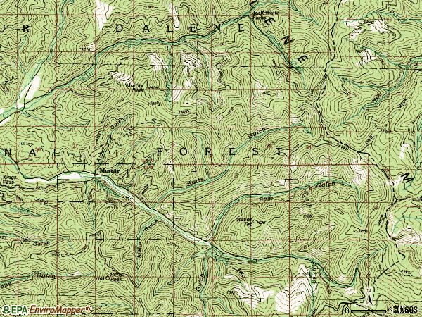 Zip code 83874 topographic map