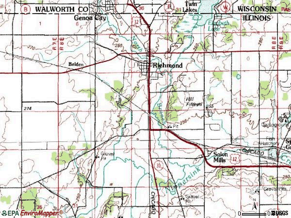 Zip code 60071 topographic map
