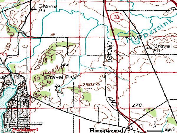 Zip code 60072 topographic map