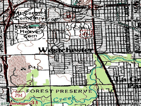 Zip code 60154 topographic map