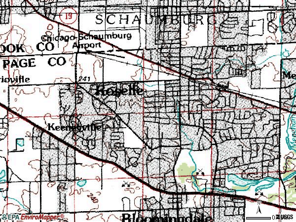 Zip code 60172 topographic map